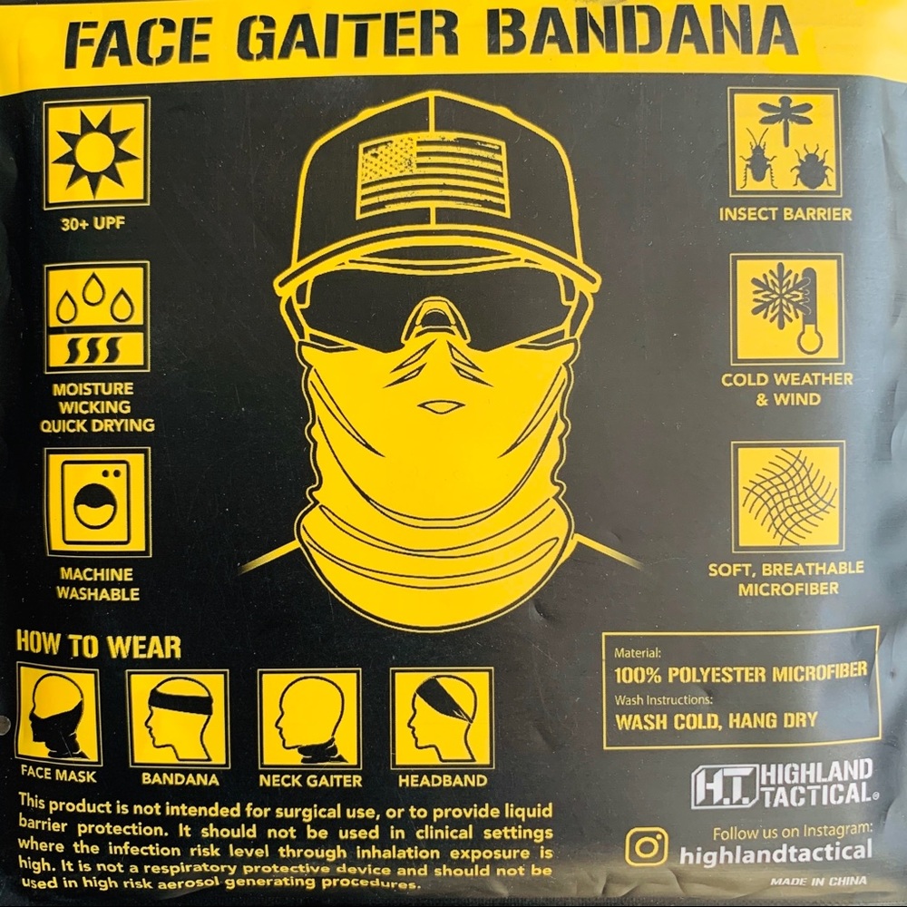 H.T. Bandana Seamless Protector Gaiter Polar Neckwear Derlay Multi